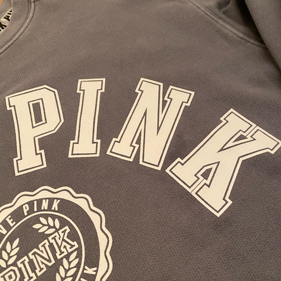 Pink oversized grey & white sweatshirt nice sz XS - Picture 6 of 12